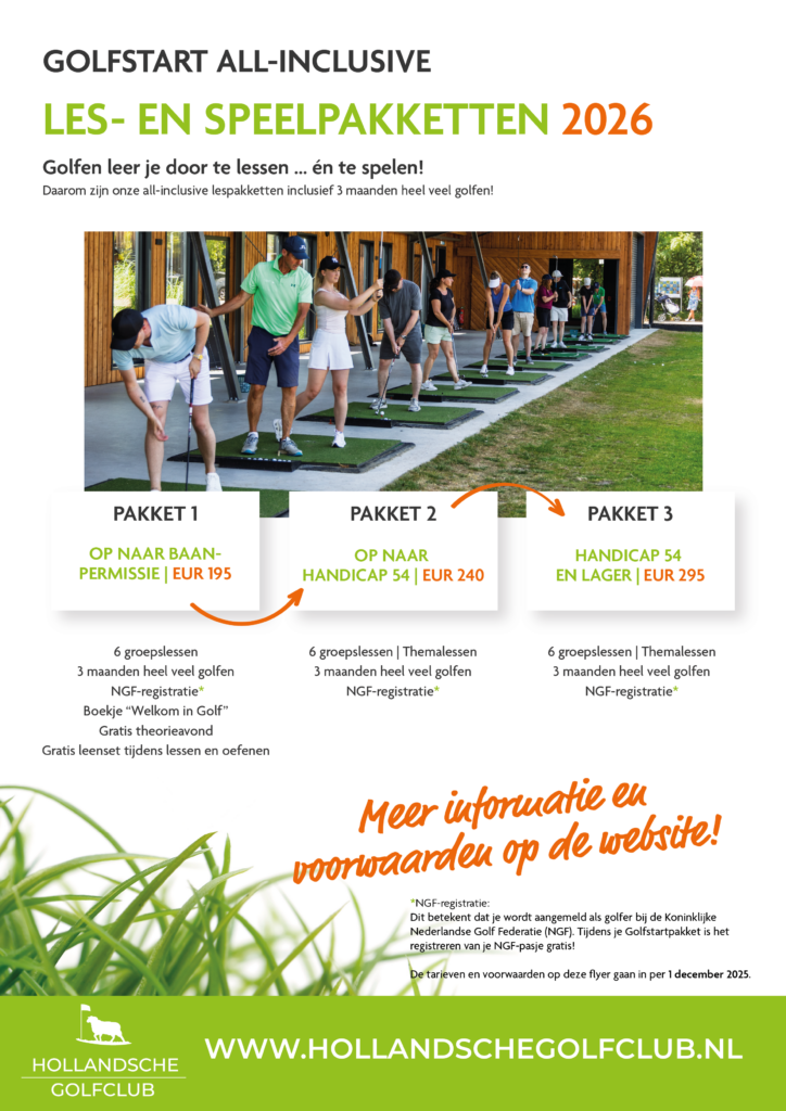 Flyer Golfstart lespakketten 2026 - Hollandsche Golfclub
