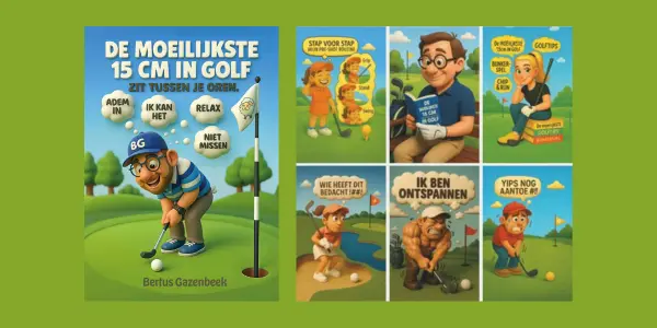 Boek 'De moeilijkste 15 cm in golf...'