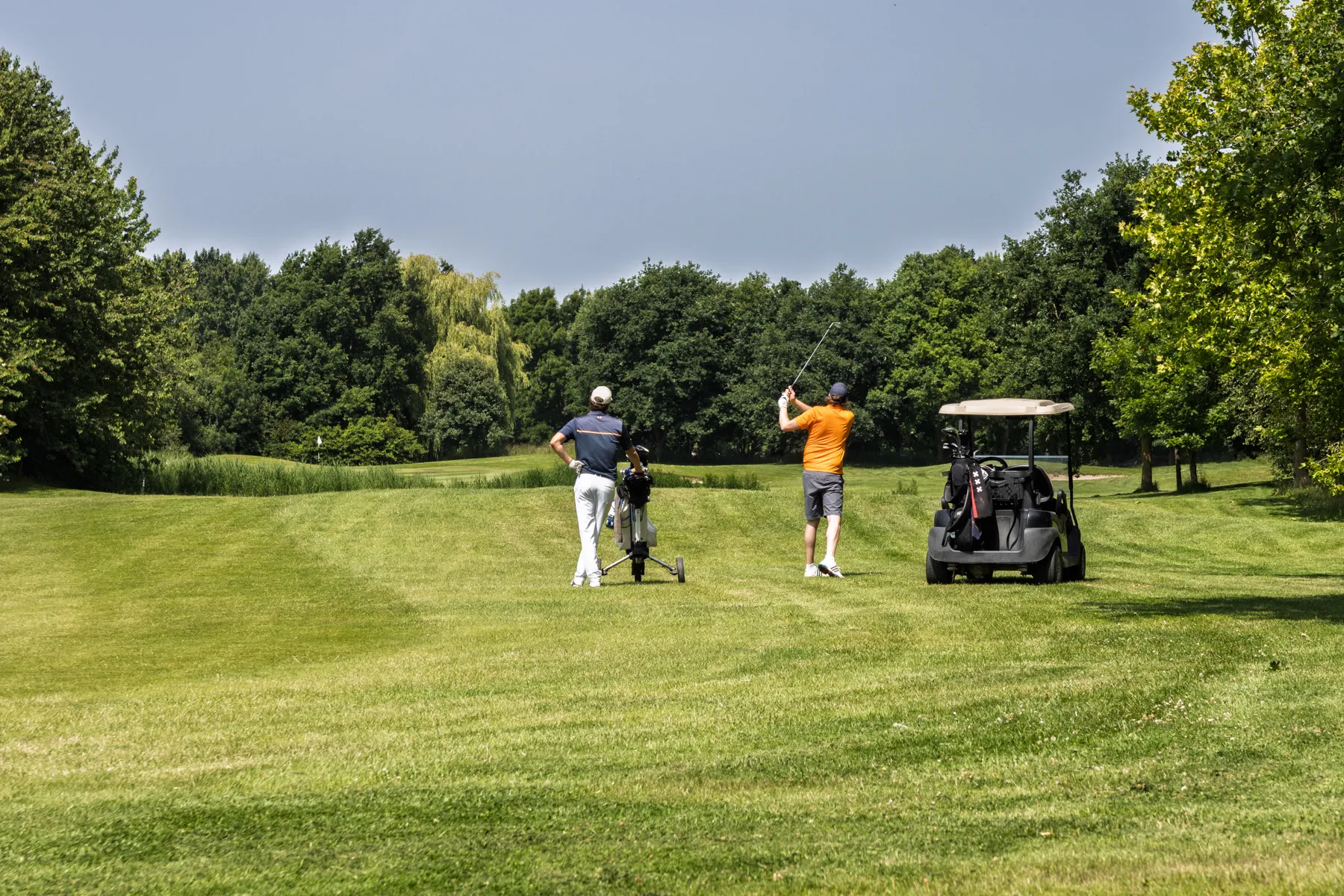 Goflers die afslaan op De Purmer, Purmerend